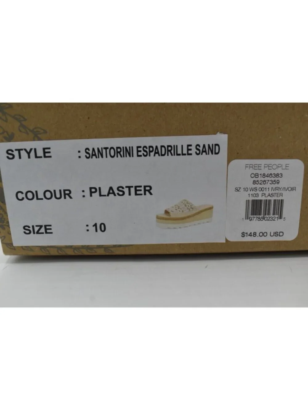 Free People Womens‎ Size 10 Santorini Espadrille Plaster Platform Slides Shoes